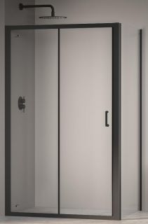 Душевой уголок RGW Passage PA-74B (PA-14B + Z-050-2B), 110x90 см, профиль черный, стекло прозрачное