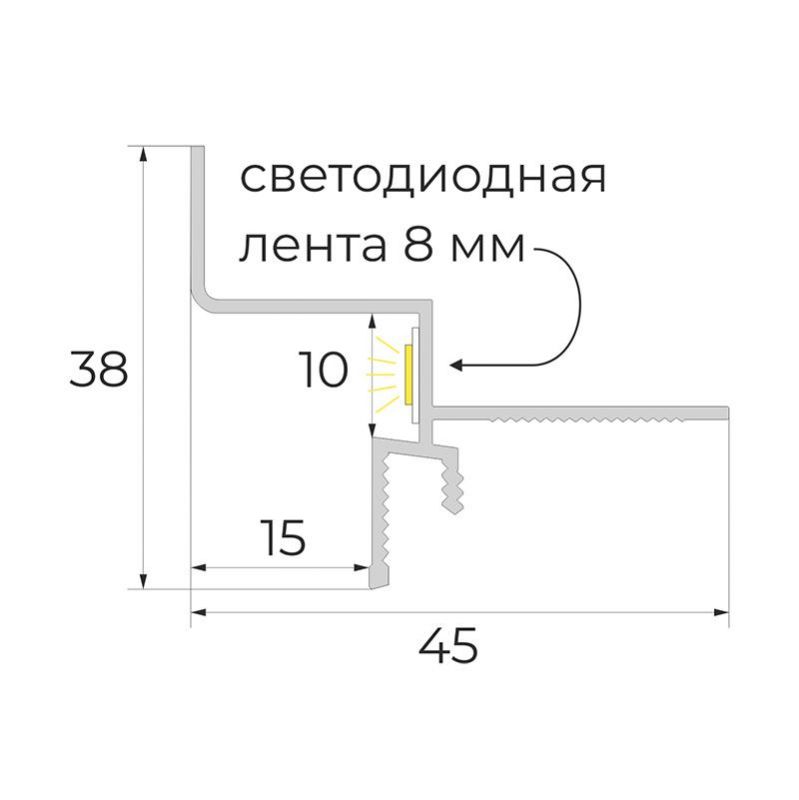 Теневой профиль для потолка ГКЛ под подсветку Microplintus 52-79-46 фото 5