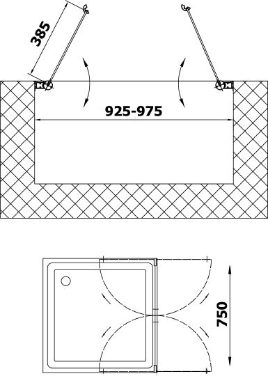 Душевая дверь Vegas Glass E2P 95 09 05