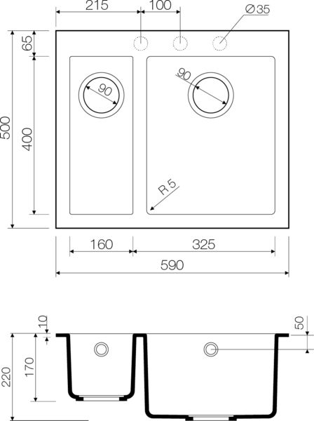 Кухонная мойка Omoikiri Bosen 4993149 черная фото 5