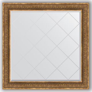 Зеркало с гравировкой в багетной раме 109x109 Evoform EXCLUSIVE-G BY 4464 вензель бронзовый