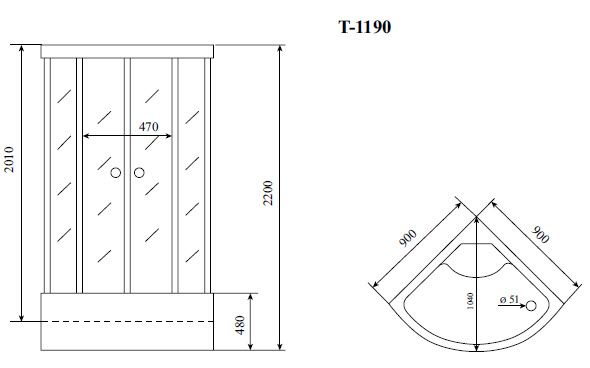 Душевая кабина Timo-S Standart 90 T-6690 Silver 90x90 фото 2