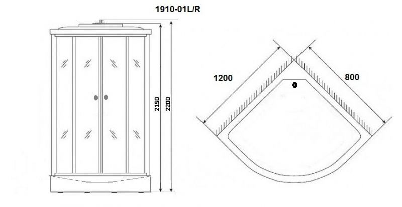 Душевая кабина Niagara Ultra NG-1910-01R 19100134R 120х80