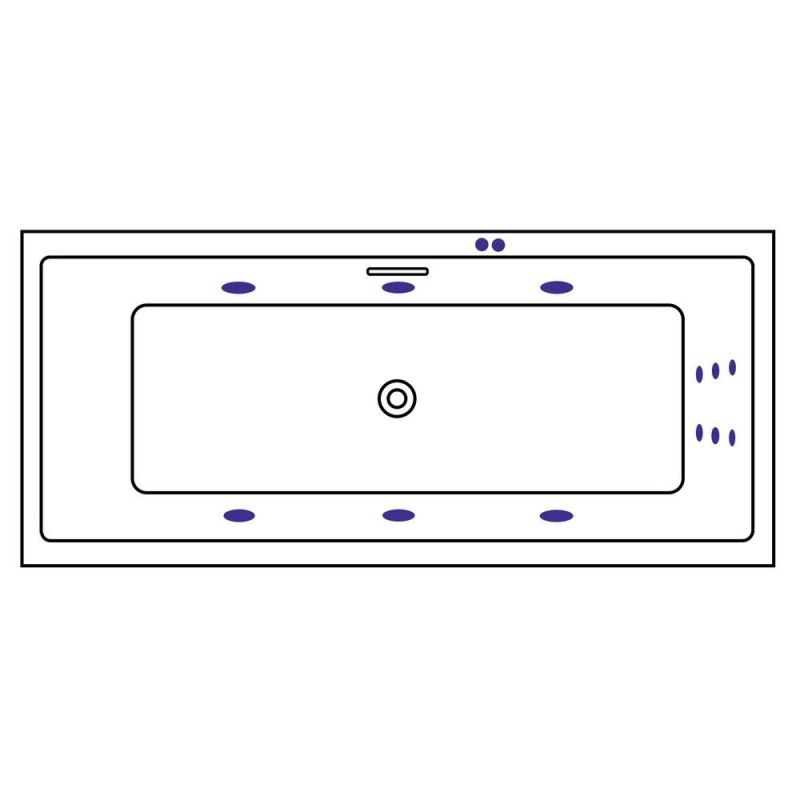 Акриловая ванна Excellent Heaven Slim WAEX.HEV16S.LINE.GL 160x75  с г/м, золото