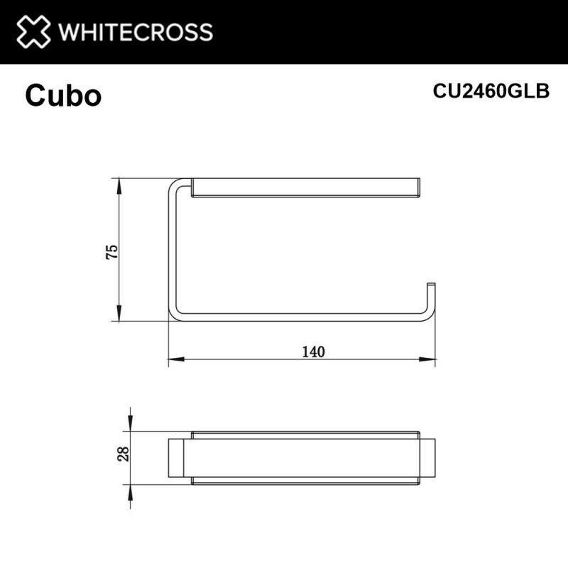 Держатель туалетной бумаги WHITECROSS Cubo CU2460GLB, брашированное золото