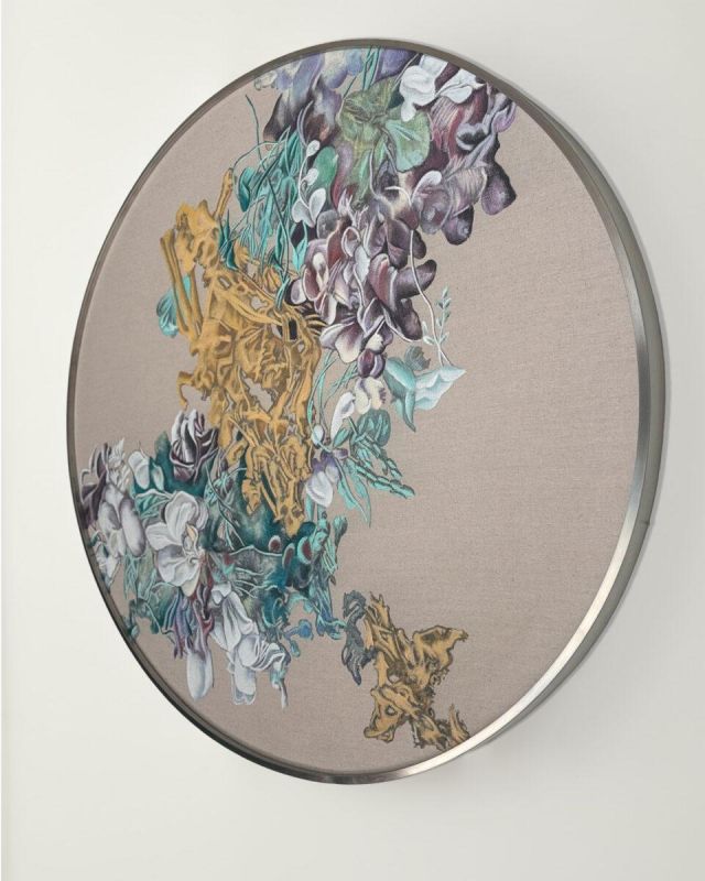 Круглая картина с росписью по ткани LH Mirror Home “Икеда” BD-3117743 фото 3