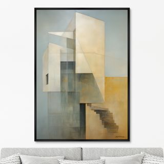 Репродукция картины ArtNoMore на холсте Buildings, afternoon look, No 1, 2024г.