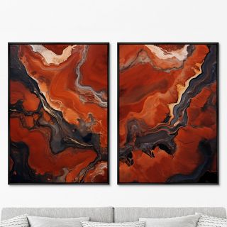 Набор из 2-х репродукций картин ArtNoMore на холсте Stone color palettes and shapes, 2024г.