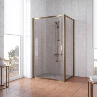 Душевой уголок Vegas Glass ZP+ZPV 150х90 05 05, профиль бронзовый, стекло тонированное
