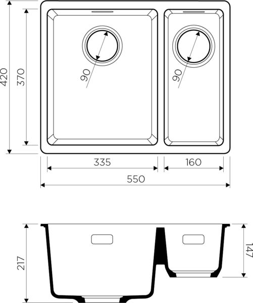 Кухонная мойка Omoikiri Kata 4993385 карамель