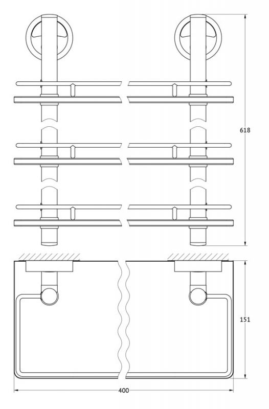 Полка 3-х ярусная 40 cm FBS Ellea ELL 068