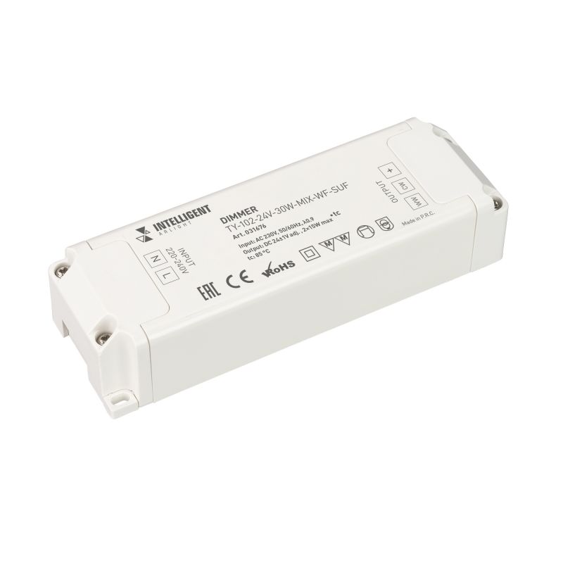 INTELLIGENT ARLIGHT Диммер TY-102-24V-30W-MIX-WF-SUF (230V, WIFI, 433MHz, 2x0.6A) (IARL, Пластик) фото 1