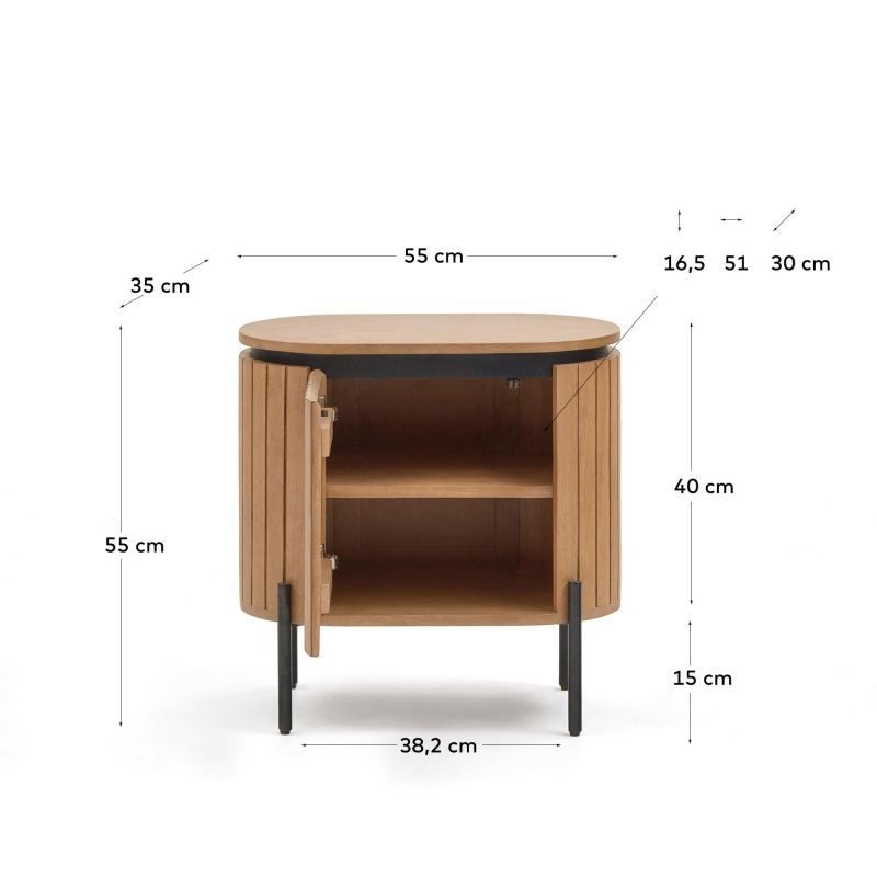 Прикроватная тумбочка из дерева манго с натуральной отделкой 55 x 55 Licia  La Forma (ex Julia Grup) BD-2608349