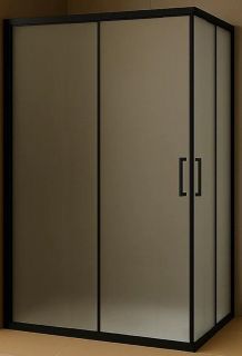 Душевой уголок RBHPD-C-BL,75х115 см, профиль черный, стекло матовое