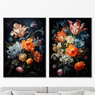 Набор из 2-х репродукций картин ArtNoMore на холсте Ramo de flores, 2024г.