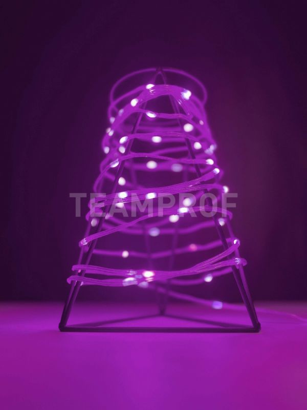 Светодиодная гирлянда "Краса" Teamprof 200м, 2000 LED, прозрачный провод, розовая TPF-CR200-24V-T/P фото 1
