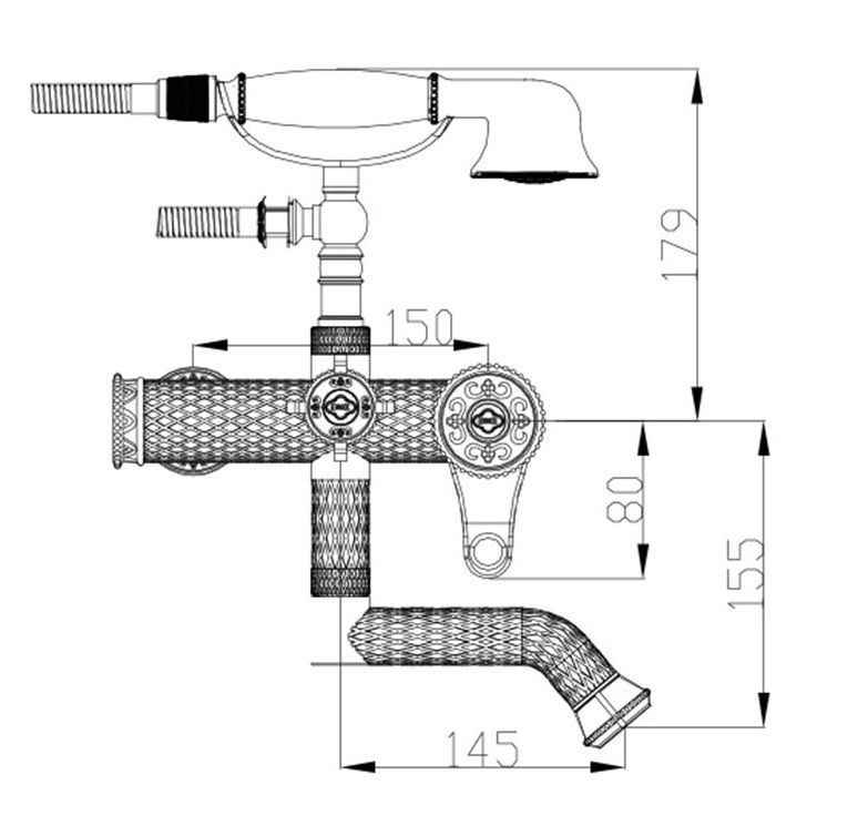 Смеситель для ванны с душем Zorg A 400W-SL фото 2