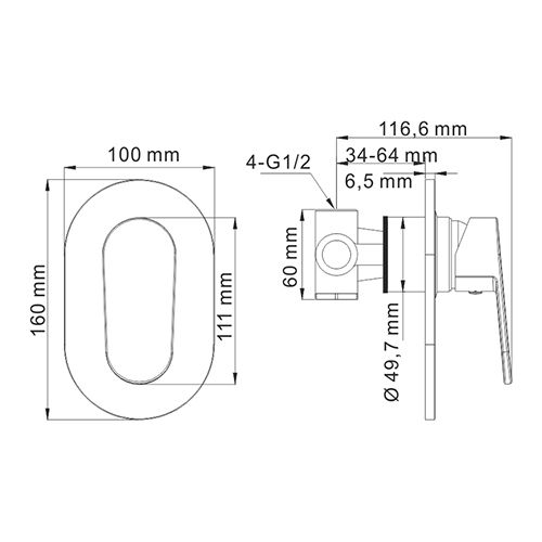 Смеситель для душа WasserKRAFT Donau 5351 фото 3