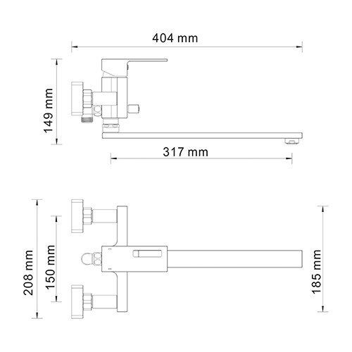 Смеситель для ванны WasserKRAFT Alme 1502L