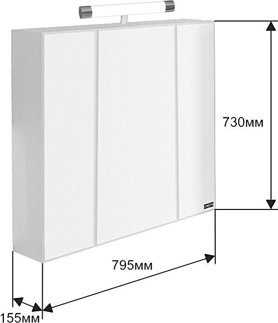Зеркальный шкаф СанТа Стандарт 113011