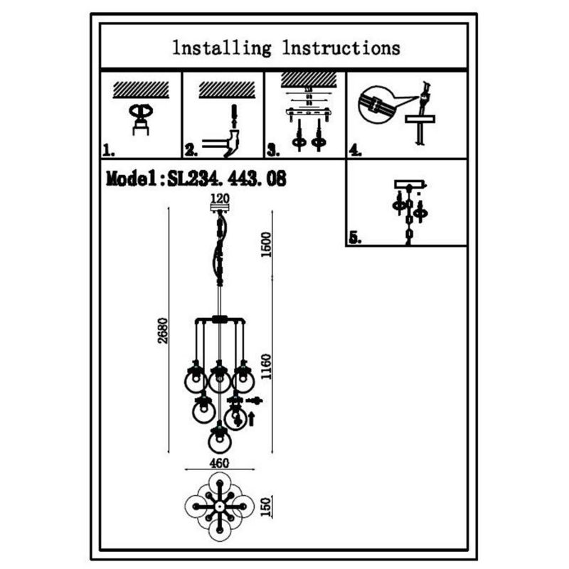 Подвесная люстра Varieta SL234.443.08