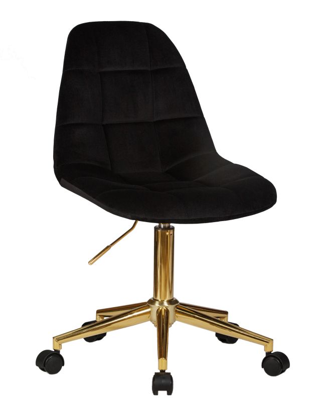 Офисное кресло Dobrin 9800-Gold-LM DIANA, цвет чёрный велюр (MJ9-101)