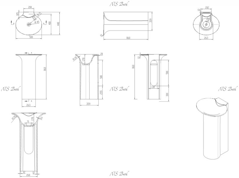 Раковина напольная NSBath NSF-50440G