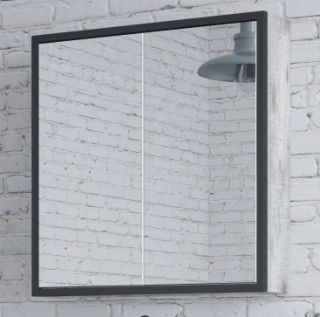 Зеркальный шкаф Corozo Айрон SD-00000280 70х70 см черный