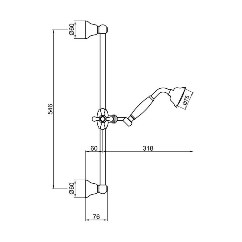 Душевой гарнитур Webert Shower Set AC0384010, золото глянцевое