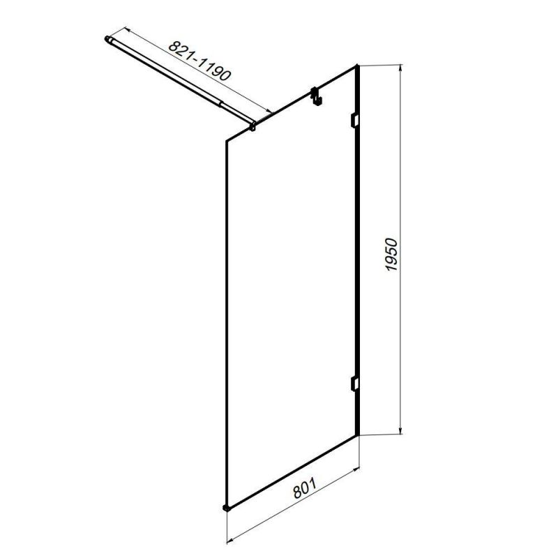 Душевая перегородка AM.PM X-Joy W94WI-80-F1-MTE 80 см