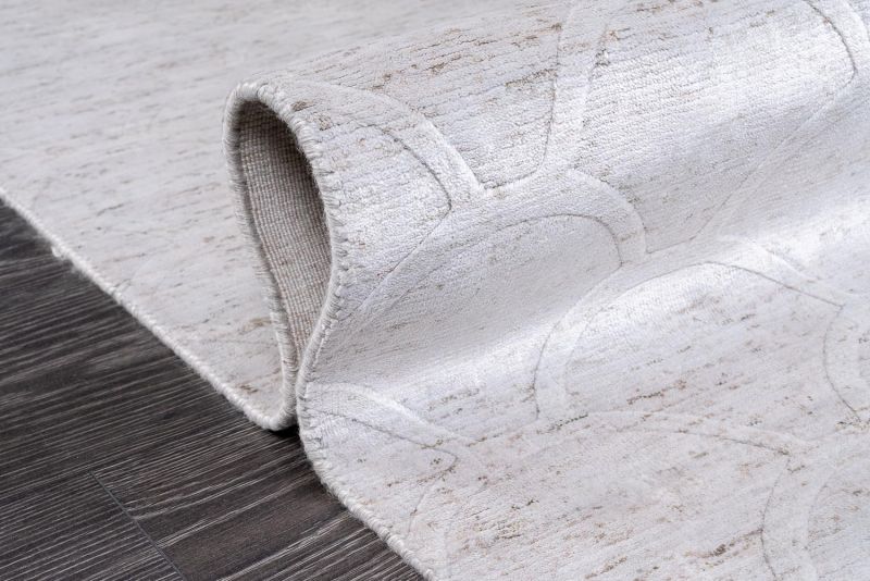 Индийский ковер из арт-шёлка и шерсти Carpet «JAZZ» 2019008-METALIC SILVER 199 x 295 см фото 12