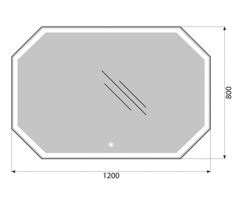 Зеркало со встроенным светильником BelBagno SPC-OTT-1200-800-LED-TCH