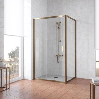 Душевой уголок Vegas Glass ZP+ZPV 150х90 05 01, профиль бронзовый, стекло прозрачное
