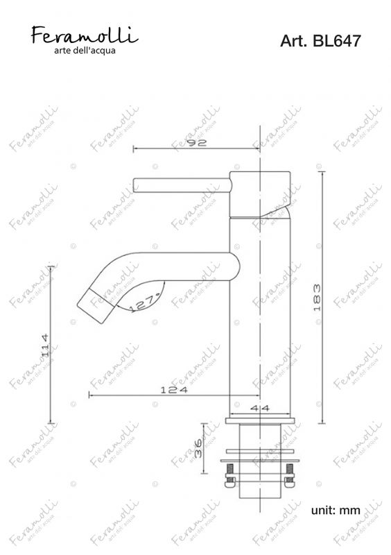 Смеситель для раковины Feramolli Ele BL647, черный фото 2