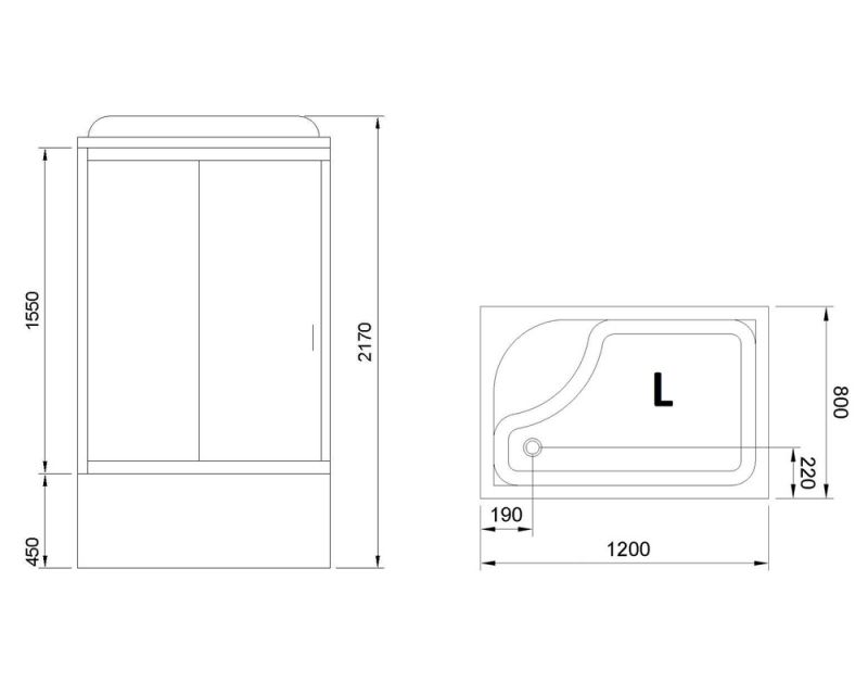 Душевая кабина Royal Bath BP RB8120BP1-M-L 80x120