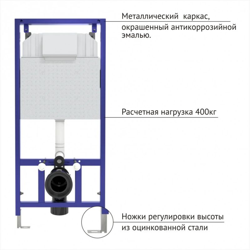 Унитаз подвесной ALBIT S с инсталляцией Berges Novum 042438 механика, кнопка  L3 хром глянец фото 2