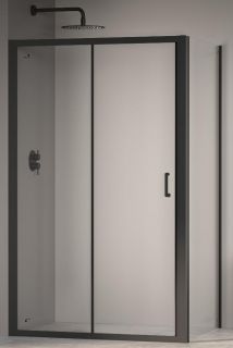 Душевой уголок RGW Passage PA-74B (PA-14B + Z-050-2B), 100x80 см, профиль черный, стекло прозрачное