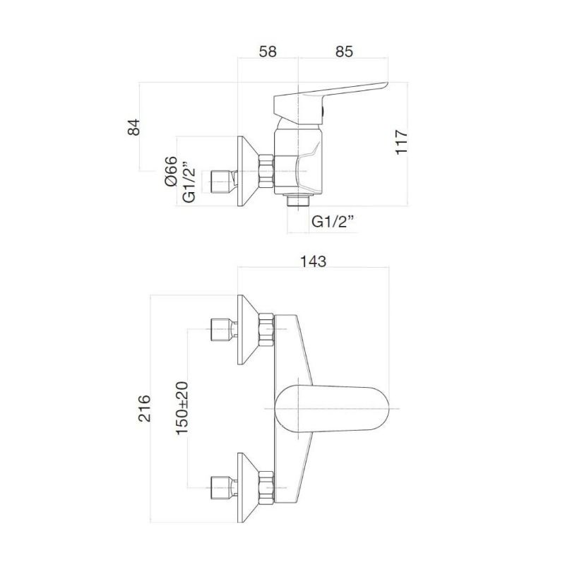 Смеситель для душа Webert Sax Evolution SE870101015