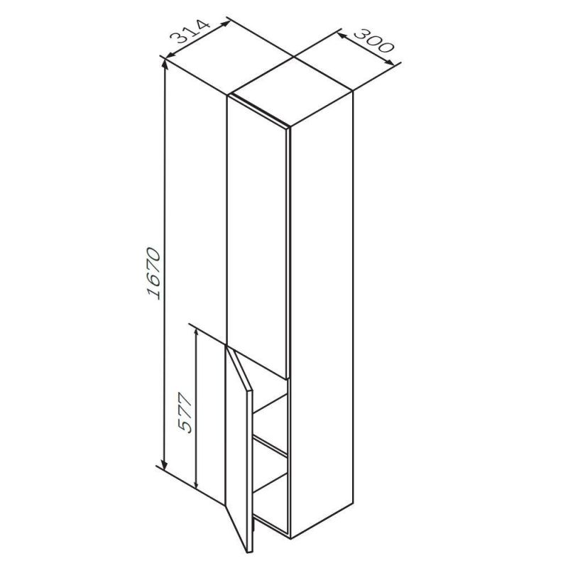 Пенал подвесной AM.PM Gem M90CHL0306HF, 30 см, орех, L