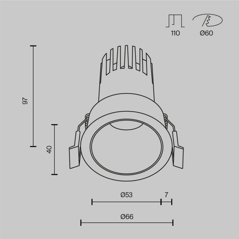 Встраиваемый светильник Maytoni Dip LED 2700К(теплый) 10W DL116-10W-2.7K-W фото 3