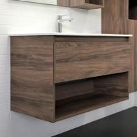 Тумба с раковиной Comforty Бордо 00-00006671CF дуб темно-коричневый 91