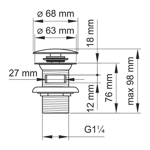 Донный клапан WasserKRAFT Elbe A080