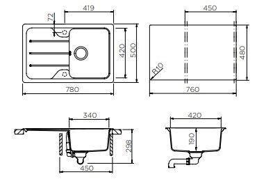 Мойка Schock Formhaus 45d 701001 баварский камень