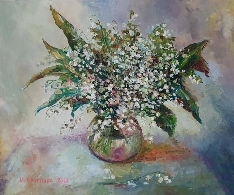 Картина "Букетик ландышей" 40x50 Ирина Круглова