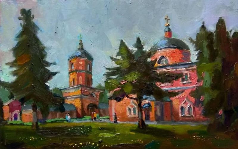 Картина "Храм святителя Николая Мирликийского" Нина Силаева