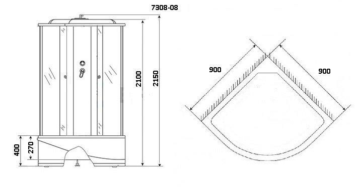 Душевая кабина Niagara Eco NG-7308-14 73081424 90х90