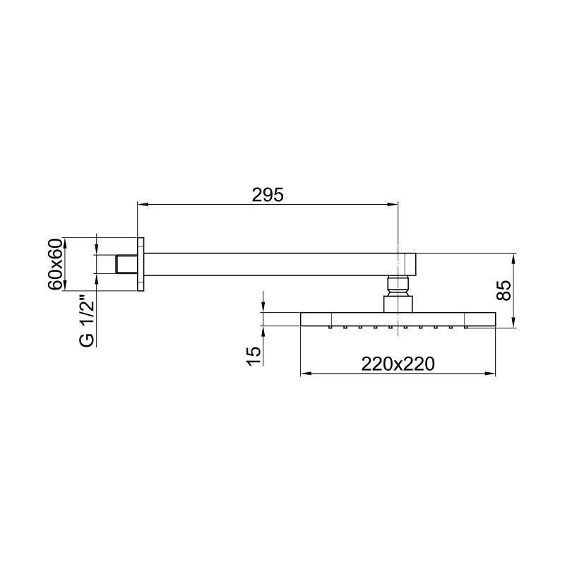 Верхний душ Webert AC0392015METAL, хром глянцевый