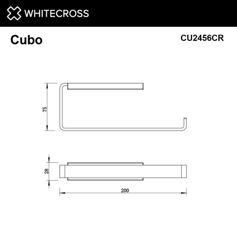 Полотенцедержатель WHITECROSS Cubo CU2456CR, хром фото 2