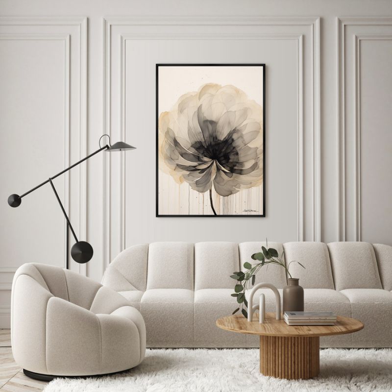 Репродукция картины ArtNoMore на холсте Flower in monochrome, 2024г. фото 3