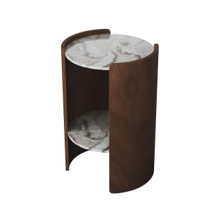 Столик Ellipsefurniture Lagom Stone D 43 см высота 64 см (камень OV2, орех) LG016812413